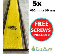 Slips Away Extra Wide Non Slip Decking Strips Grp Heavy Duty Pro Grade 90mm - Yellow