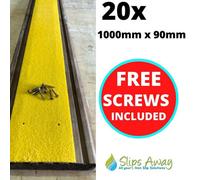 Slips Away Extra Wide Non Slip Decking Strips Grp Heavy Duty Pro Grade 90mm - Yellow