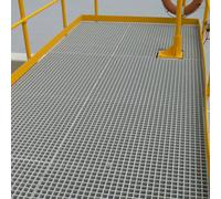 Slips Away Grey Grp Open Mesh Grating Panels Antislip And Corrosionresistant For Walkways And Platforms 3660mm X 1220mm X25mm