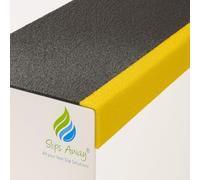 Slips Away GRP Non-Slip Stair Tread Covers - Heavy Duty Anti-Skid Step Nosing, Waterproof Indoor & Outdoor Safety Strips, Black with Yellow Edge Nosing - 500mm