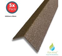 Slips Away Grp Stair Nosings Heavy-Duty Anti-Slip Safety Tread - Non-Slip Step Edge Protection Brown 1500mm