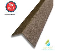 Slips Away Grp Stair Nosings Heavy-Duty Anti-Slip Safety Tread - Non-Slip Step Edge Protection Brown 1000mm