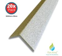 Slips Away Grp Stair Nosings Heavy-Duty Anti-Slip Safety Tread - Non-Slip Step Edge Protection White 3000mm