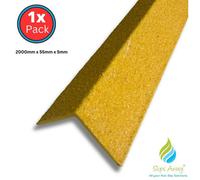Slips Away Grp Stair Nosings Heavy-Duty Anti-Slip Safety Tread - Non-Slip Step Edge Protection Yellow 2000mm