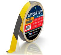 Slips Away Hazard Warning Yellow Black Anti Slip Tape Roll Standard Grade 25mm 25mm X 18.3M
