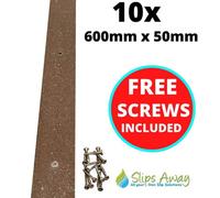 Slips Away Non Slip Decking Strips Grp Heavy Duty Pro Grade 50mm - Brown