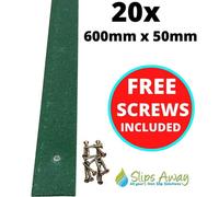 Slips Away Non Slip Decking Strips Grp Heavy Duty Pro Grade 50mm - Green