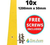 Slips Away Non Slip Decking Strips Grp Heavy Duty Pro Grade 50mm - Yellow
