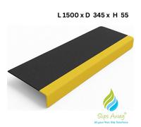 Slips Away Stair Tread Nosing Covers - Grp Heavy Duty Anti Slip - 1500mm Black & Yellow