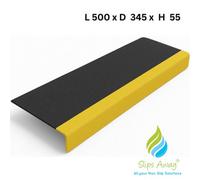 Slips Away Stair Tread Nosing Covers - Grp Heavy Duty Anti Slip - 500mm Black & Yellow