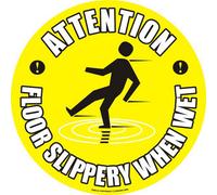 Slips Away Warehouse Floor Graphic Marker Safety Signs - Strong Self Adhesive Ewm05 - Floor Slippery When Wet