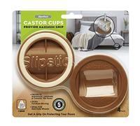 Slipstick CB840 Bed Roller / Furniture Wheel Gripper Castor Cups (Set of 4) 84 mm Round Caster Cup Floor Protectors, Caramel