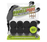 Slipstick GorillaPads CB147 Non Slip Furniture Pads/Gripper Feet (Set of 16) Self Adhesive Rubber Floor Protectors, 25mm Round, Black