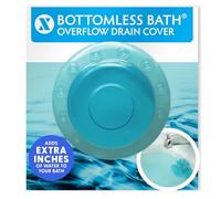 SlipX Solutions Bottomless overflow cover adds water to the tub for a warmer, deeper bath (Turquoise, 4" diameter)