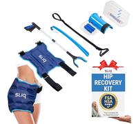 Sliq 6 Pcs Hip Kit for Seniors FSA/HSA Total Recovery Replacement Prime Supplies After Surgery, Hip Replacement Kit After Surgery, Ice Pack, Grabber Tool, Leg Lifter, Sock Aid, Waterproof Bandages