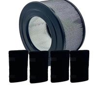 Slirceods 4000 Series Replacement Filter, Compatible with Queen Defender 4000 Replacement Filter 7500 360 Filte, H13 Filter+ 4 Charcoal Pre-Filter Wraps