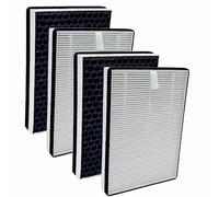 Slirceods Replacement True HEPA Filters Compatible with NUWAVE Oxypure Portable Air Purifier 47401 47402, Part # H5P3, H13 3-Stage Filtration High-efficiency Activated carbon,(2-Pack/4-hepa)