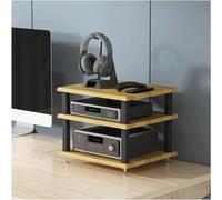 Slish 2-Tier Wooden HiFi Ste Rack - Space-Saving AV Equint Stand Modern Home Theater Shelf for o Visual Systems Chic Sto Solut for nizing Electronics