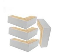 Slish 5cm L-Sd Wooden Sofa Legs, 4-Pack Replacement Couch Feet & Table Legs, Bed Risers for Modern Home Decor & Cabi
