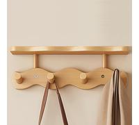 Slish Bamboo Wall Coat Rack with Shelf - 4/6/8 Hook Design Space-Saving Hat Hanr for Entryway Natural h (33cm x 11cm / 12.9in x 4.3in)