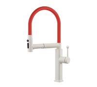 Slish Flexible White Kitchen Faucet - Pull Down Swan Neck, 3 M, Easy Inllat, & Functal, Ideal for Modern Home & Commercial Kitchens