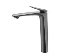 Slish Grey Tall Mixer Tap - Modern Single Handle Hot & Cold Bathroom Faucet for Easy Inll on Single Hole Sin - Ideal for Contemporary Bathrooms