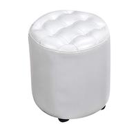 Slish Leather Cube Pouf - Upholstered Footstool & Coffee Table with Solid Wood Base for Living Room, Modern Square Bench for Home Decor & t