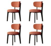 Slish Modern Wooden Dining Set for 2/4/6 - Removable Cotton & Linen Covers - Ele Black Dining Chairs & Table for Kitchen & Reurant Use