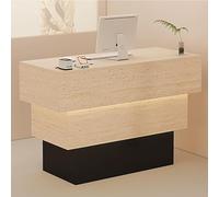 Slish Recept Desk for Salons & Retail Modern Cash Register Table with Cable Hole & Open Sto Efficient Recept Fur for Enhanced Customer Service