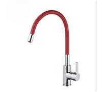 Slish Red Kitchen Faucet - T Black Silica Cold & Hot Water Mixer, Single Handle Rotating Tap, Easy Inllat for Modern Kitchen Sin