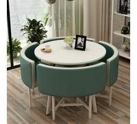 Slish Round Dining Table Set with 4 Scratch-Proof Chairs & Cushioned Seats - Modern Home & Café Dining Furniture for Enhanced Comfort & Style - Ideal for Contemporary Spaces