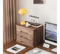Slish Solid Wood Desktop File Cabinet 3 Layer Lockable Der for A4 & Receipt Sto Perfect for Office Supplies & Home nizat
