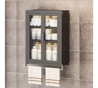 Slish Wall-Mounted Toilet Sto Unit - Metal with Acrylic Doors, Dustproof & Impact-Resistant, Fits 2/3/4-Inch Toilets, Towel Holder - Arctic Design for Bathroom nizat