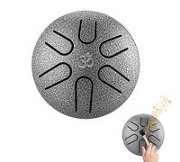 Slit Drums, Mini Steel Tongue Drum 3 inches 6 Tone Note Handpan Drum with Drumstick, Music Book, Hand Drum Percussion Instrument for Musical Education Concert Mind Healing Yoga Beginners Adult Kids