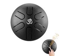 Slit Drums, Mini Steel Tongue Drum 3 inches 6 Tone Note Handpan Drum with Drumstick, Music Book, Hand Drum Percussion Instrument for Musical Education Concert Mind Healing Yoga Beginners Adult Kids