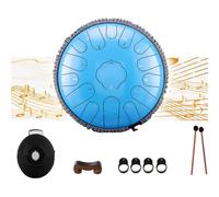 Slit Drums, Steel Tongue Drum, 13 inches 15 Tone C Key, Handpan Drum with Drumsticks, Bag, Finger Cover, Percussion Instrument for Musical Education Concert Mind Healing,C
