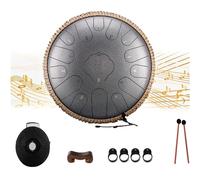 Slit Drums, Steel Tongue Drum, 13 inches 15 Tone C Key, Handpan Drum with Drumsticks, Bag, Finger Cover, Percussion Instrument for Musical Education Concert Mind Healing,D