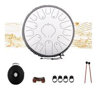 Slit Drums, Steel Tongue Drum, 13 inches 15 Tone C Key, Handpan Drum with Drumsticks, Bag, Finger Cover, Percussion Instrument for Musical Education Concert Mind Healing,I