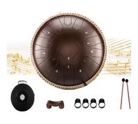 Slit Drums, Steel Tongue Drum, 13 inches 15 Tone C Key, Handpan Drum with Drumsticks, Bag, Finger Cover, Percussion Instrument for Musical Education Concert Mind Healing,B