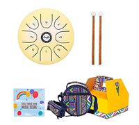 Slit Drums, Steel Tongue Drum, 5.5 Inch 8 Tone C Keys, Handpan Drum with Drumsticks, Bag, Percussion Instrument for Yoga