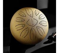 Slit Drums, Steel Tongue Drum, 6 Inches 8 Tone, Handpan Drum With Drumsticks, For Musical Education Concert Mind Healing Yoga Meditation(Gold)
