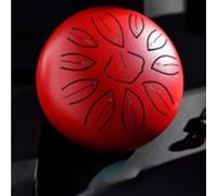 Slit Drums, Steel Tongue Drum, 6 Inches 8 Tone, Handpan Drum With Drumsticks, For Musical Education Concert Mind Healing Yoga Meditation(Red)