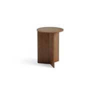 Slit Wood Coffee Table Round Ø35 Lacquered Walnut