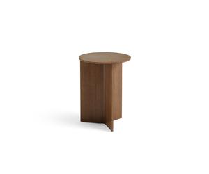 Slit Wood Coffee Table Round Ø35 Lacquered Walnut