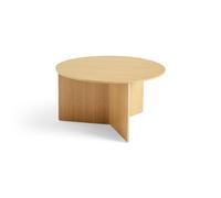 Slit Wood Coffee Table Round Ø65 Lacquered Oak