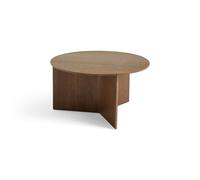 Slit Wood Coffee Table Round Ø65 Lacquered Walnut