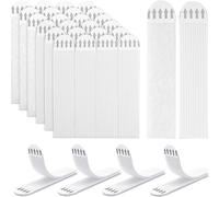 Sliva 48 Pairs(96 Strips) Picture Hanging Strips, Heavy Duty Adhesive Strips 93 * 19mm Large Narrow Hook and Loop Mounting Tapes Damage Free Wall Fastener Tape for Frame Hanging