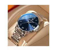 (Sliver Blue) Fashion Men Watch Student Multi Functional Steel Couple Automatic Watch Trend