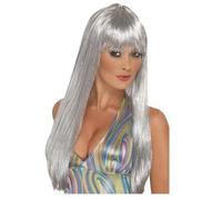 Sliver Glitter Disco Fancy Dress Accessory Wig