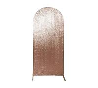 Sliver Gold Sequin Spandex Backdrop Flash Wedding Birthday Glitter Arch Double-sided Cover Wall Background(Rose gold,60x155cm)